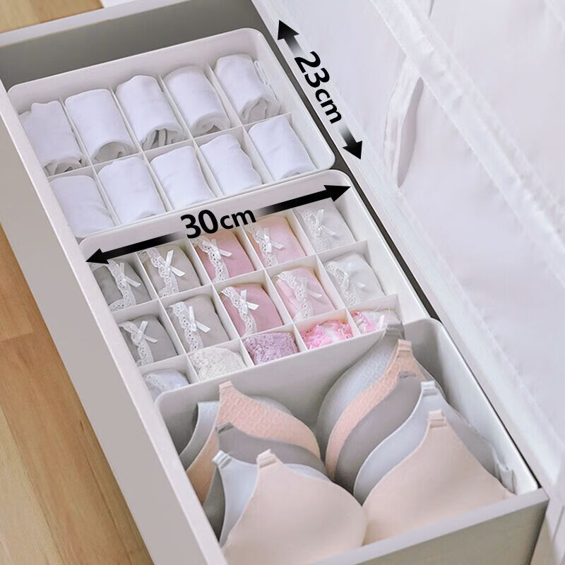 tenma天马内衣收纳盒家用塑料有盖分格盒衣柜抽屉文胸内裤袜子储物盒