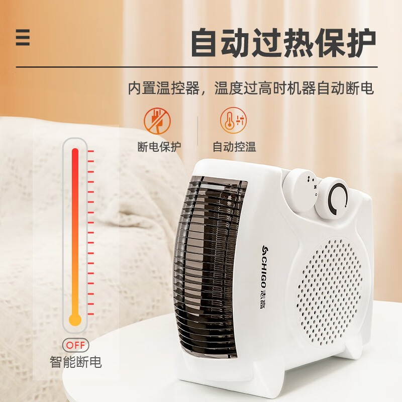志高取暖器家用暖风机浴室电暖气冷暖两用20平米房间可用吗，能暖和吗？