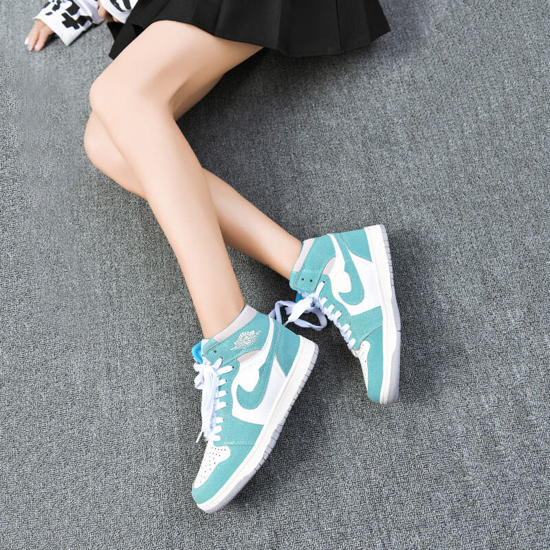 依久牧 【官方旗舰店】女鞋莆田正版aj高帮板鞋2022年夏款官网空军