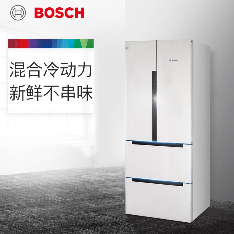 博世（BOSCH） 484升 变频混冷无霜 多门冰箱 LED触控屏 玻璃面板（皓白）BCD-484W(KME48S20TI)