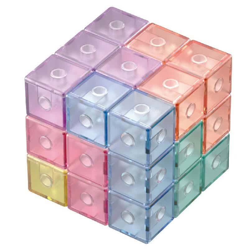 好沐音(haomuyin)磁性索玛立方体磁力鲁班积木儿童拼装玩具彩色正方体