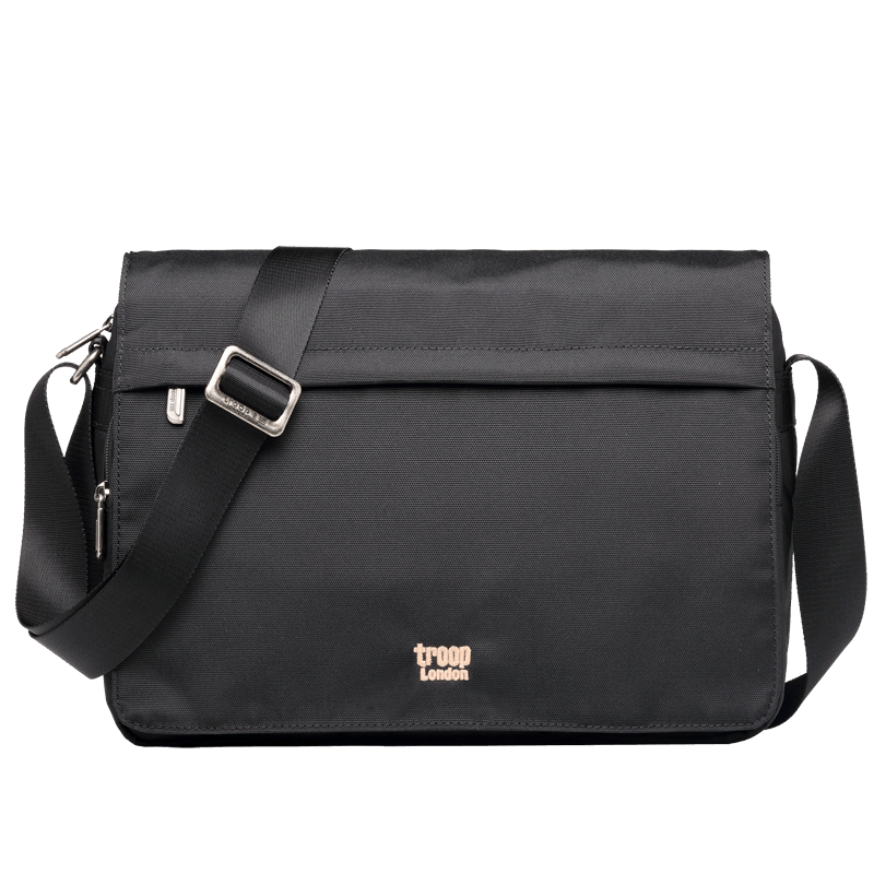 Troop男包休閑簡(jiǎn)約運(yùn)動(dòng)小背包單肩斜挎包跨肩包尼龍牛津布包Urban TRP0241N 純黑（帶墊肩）