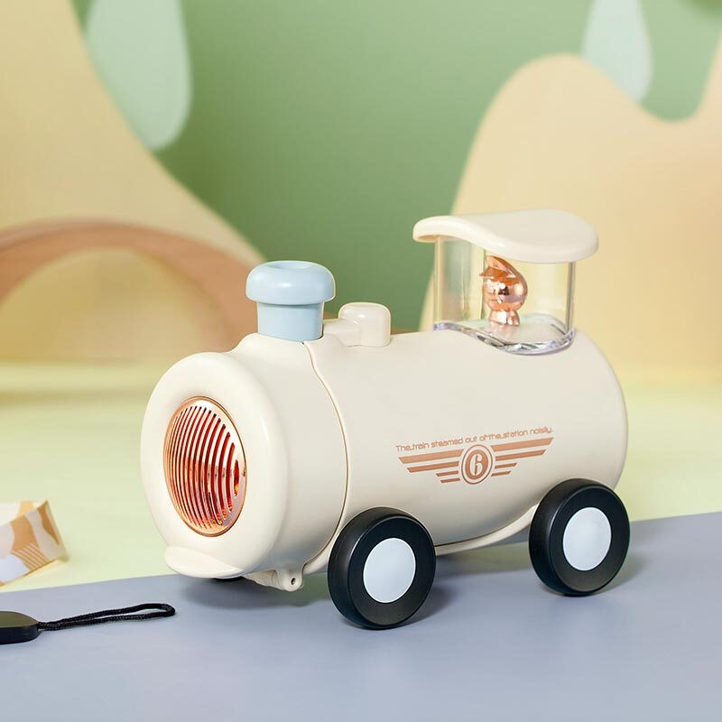 小比咔儿童保温杯带吸管316L不锈钢小飞机火车水杯宝宝幼儿园便携背带 火车（淡漠驼） 290ml