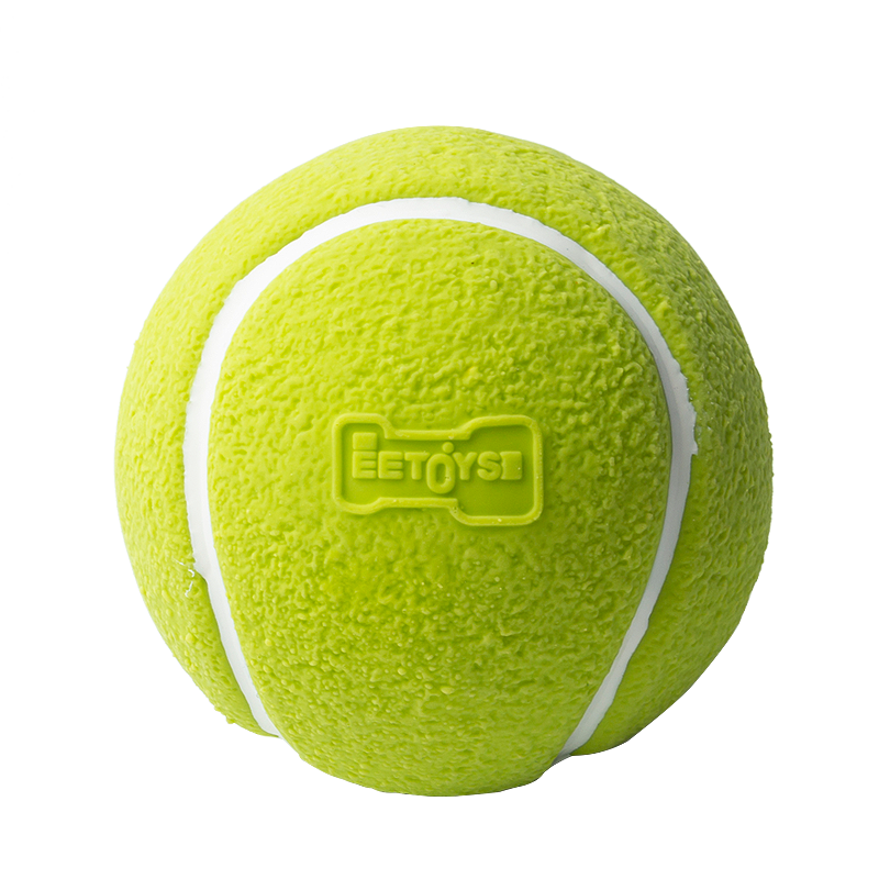 EETOYS 宜特 绿色网球狗狗玩具趣味发声柔软可水洗洁齿球互动宠物用品