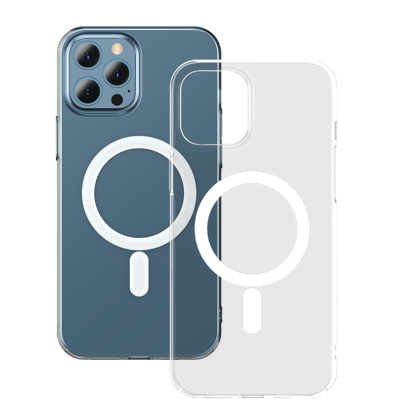 倍思 苹果12 ProMax手机壳iPhone保护套防摔 magsafe磁吸充电壳超薄防滑全透明不沾指纹6.7英寸
