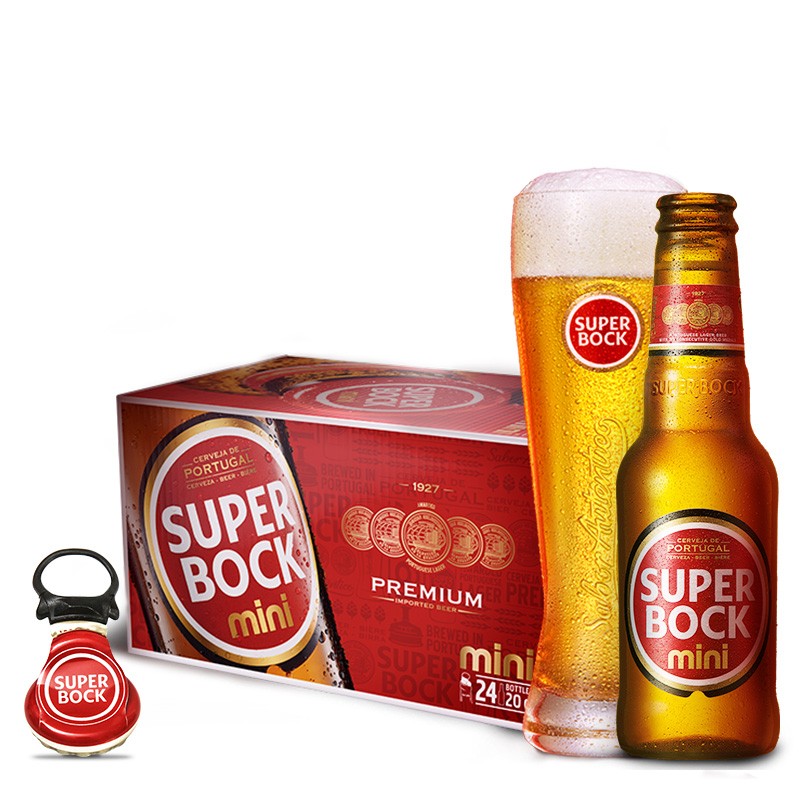 超级波克（SuperBock）mini黄啤200ml*24瓶  进口啤酒整箱装 葡萄牙原装