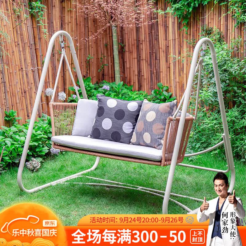紫叶户外秋千庭院花园单人吊椅双人家用室内阳台秋千椅室外荡秋千 奇乐双人秋千【不含抱枕】怎么看?