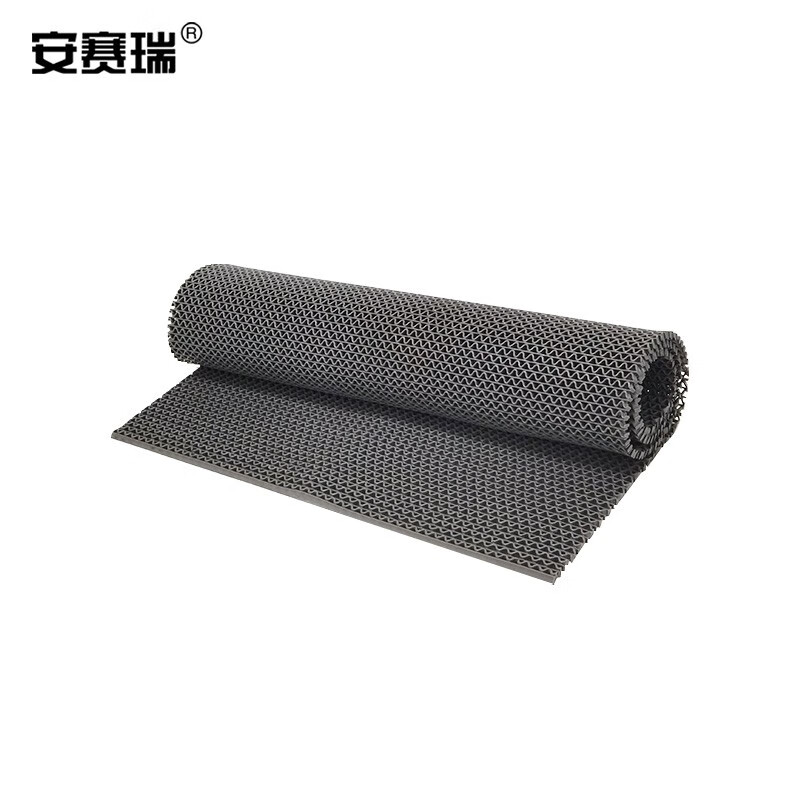 安賽瑞?PVC鏤空防滑墊?塑膠S型商場醫(yī)院防滑地墊?寬0.9長20米?泳池衛(wèi)生間防水地墊?灰色?厚度4mm?710133