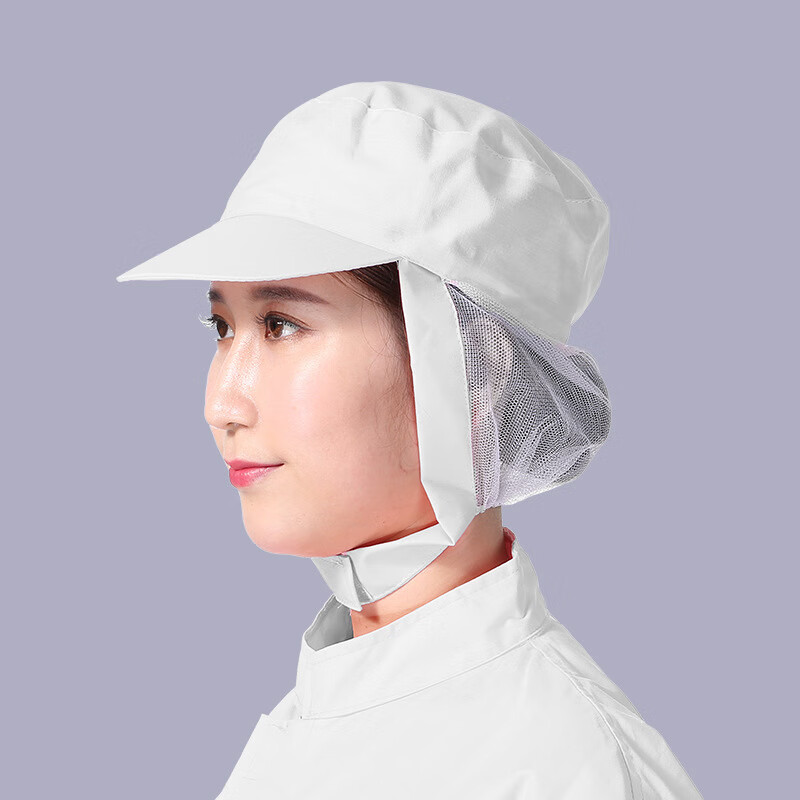 凯食品厂工作帽批发食品车间网帽白色粘贴式车间防尘帽男女包头帽子