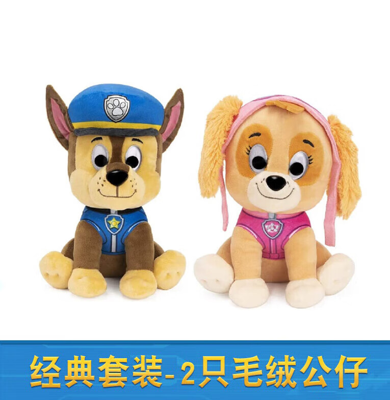 脘铼儿童玩具套装毛绒公仔 儿童节礼物玩偶全套 中号天天 阿奇