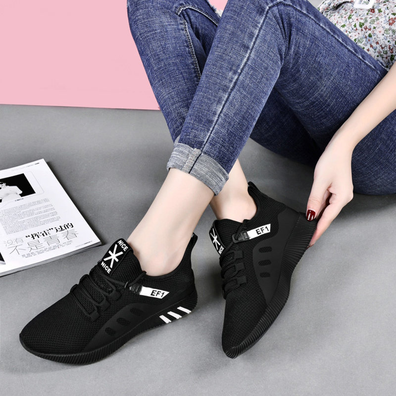 红蚂蚁同款女士运动鞋春夏新款飞织透气百搭网鞋平底老爹休闲女鞋平安