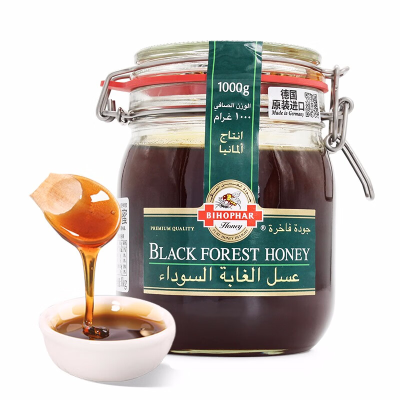德国原装进口 碧欧坊（Bihophar）天然成熟黑森林蜂蜜1000g