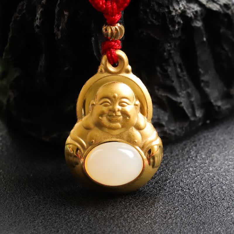 佛和田玉吊坠金镶玉玉佛佛公福挂件玉器珠宝首饰配证书 金镶玉金佛