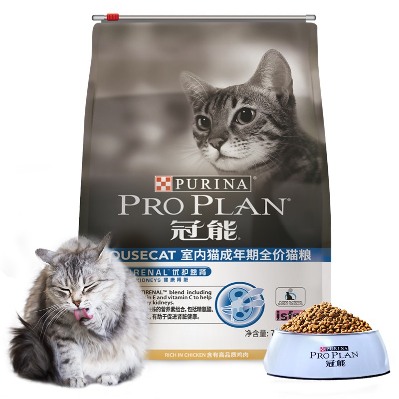 冠能猫粮室内成猫猫粮7kg 益肾配方 减少毛球提高免疫