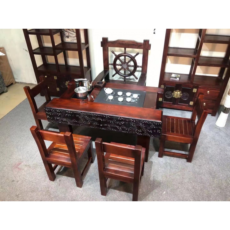 魔友(moyou)老船木茶桌椅组合实木中式功夫泡茶桌沉船木禅意茶几茶台