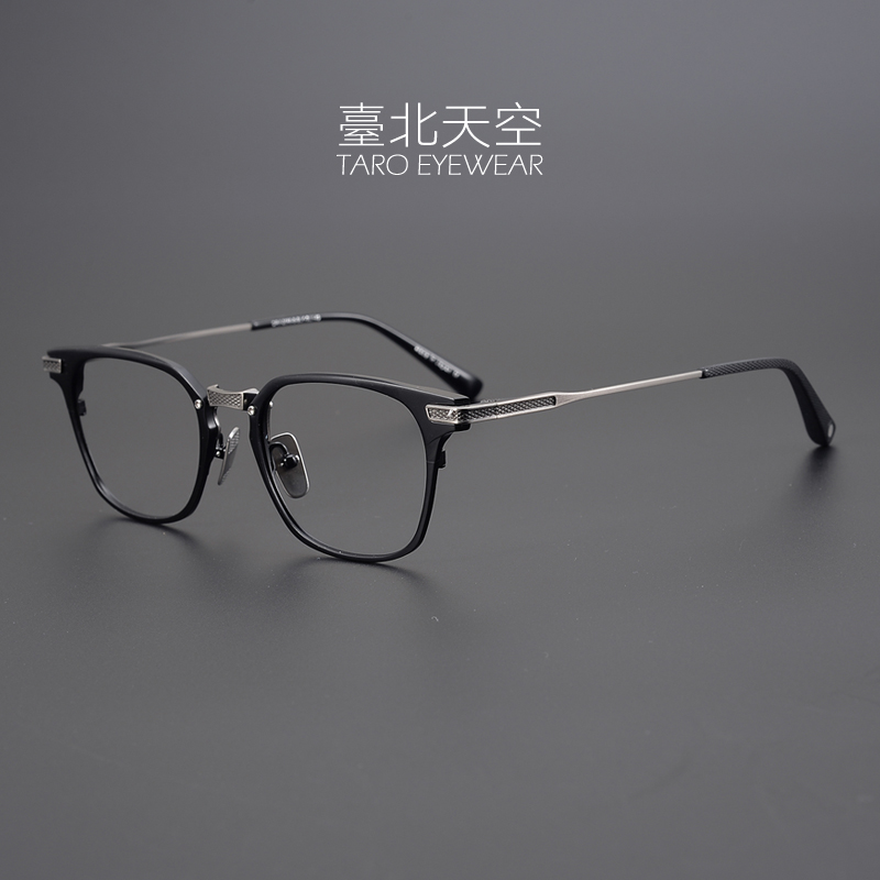 taro设计师款 日本超轻纯钛小脸男潮商务复古近视高度数方框眼镜框架