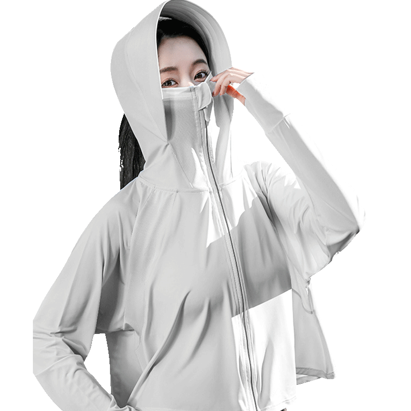 FitonTon防曬衣女UPF50+原紗型防紫外線海邊沙灘連帽防曬服戶外騎行遮陽