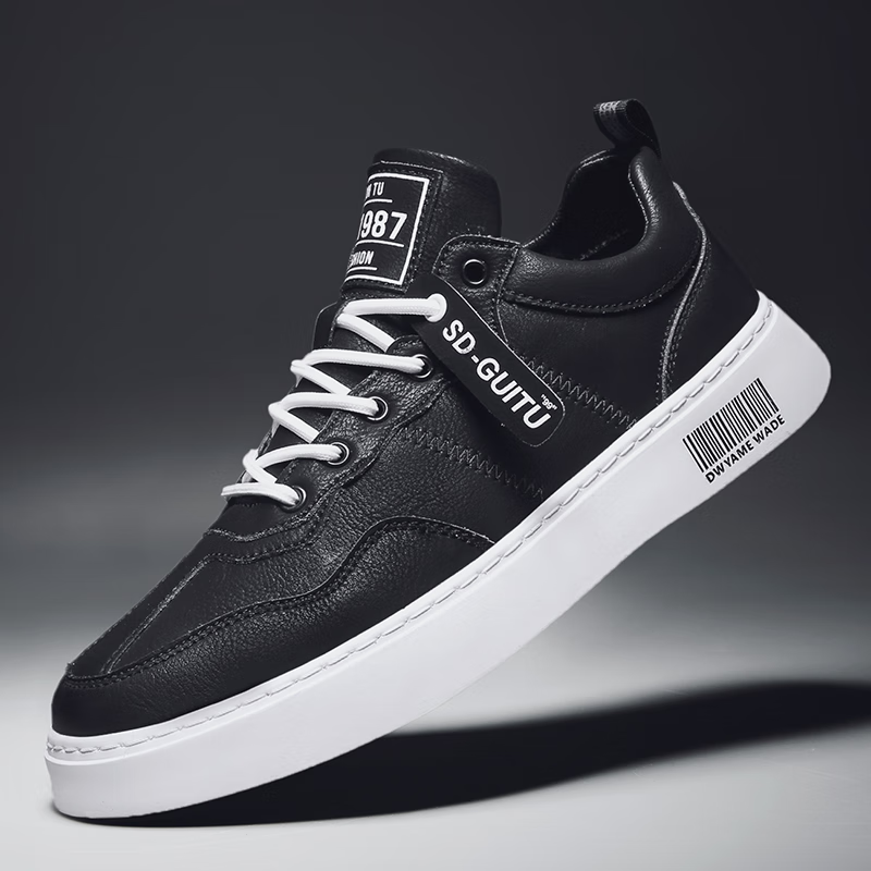 蔷樱poloo adams保罗亚当斯新款鞋子男款小白鞋舒适透气百搭风板鞋