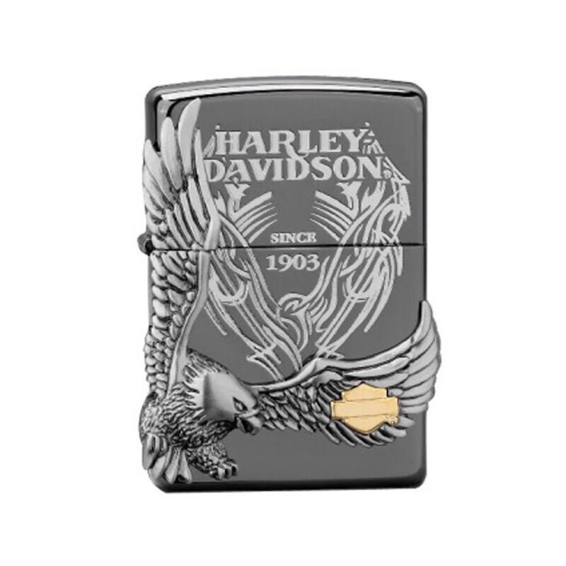 芝宝zippo打火机 哈雷  黑冰 hdp-18原色常规