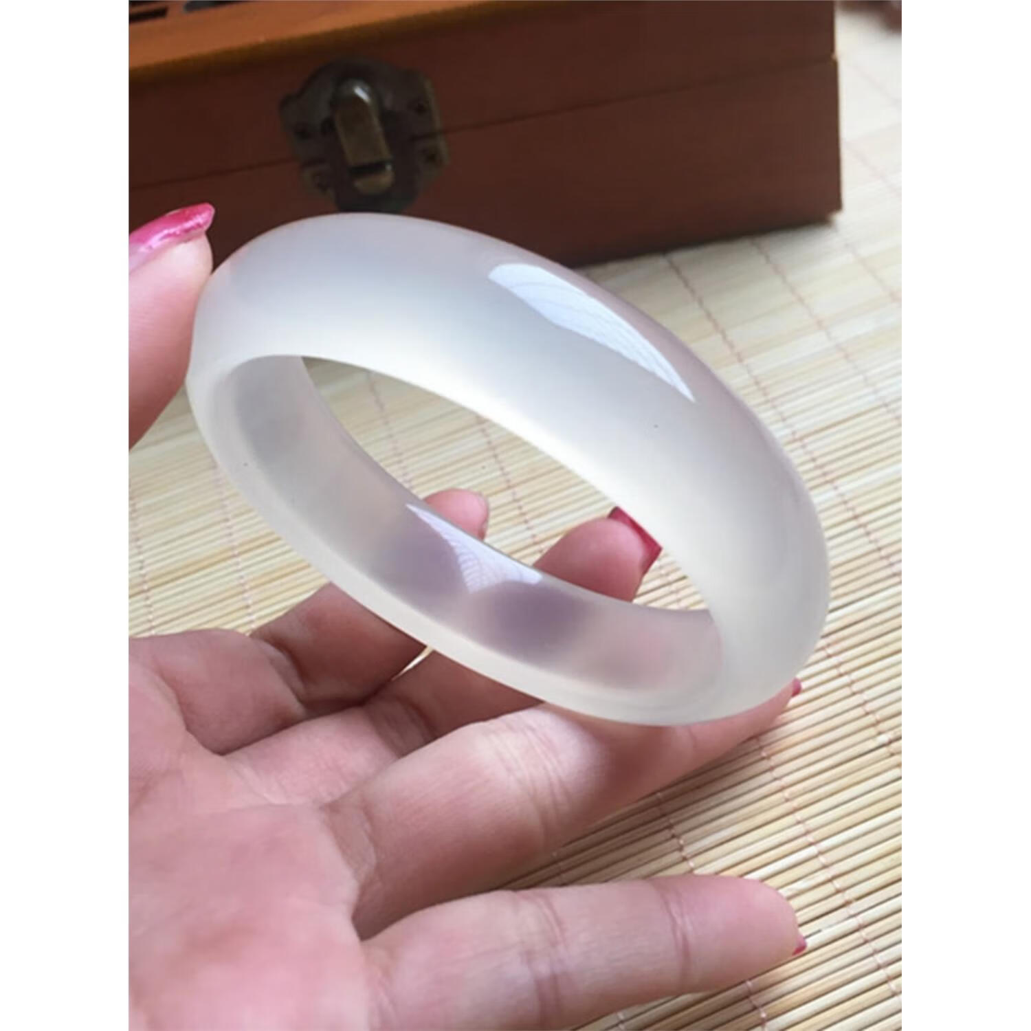 寻森天然新疆和田玉手镯金丝玉白色宝石光手镯带证书玉镯子节日礼物饰