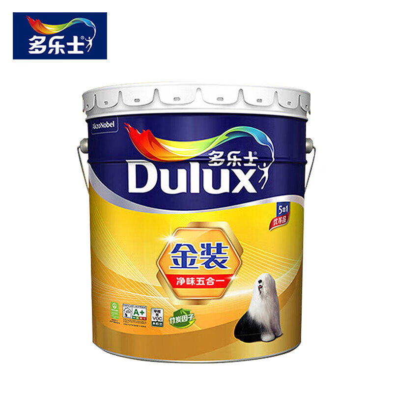多乐士（Dulux）金装净味五合一优等品乳胶漆墙面漆内墙涂料油漆家用18L面漆A8188 18L面漆