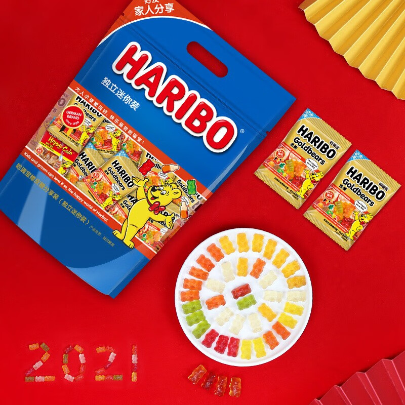 德国进口 哈瑞宝（HARIBO）金小熊水果软糖 分享装儿童零食礼物 独立装婚庆糖果混合水果味礼包540g