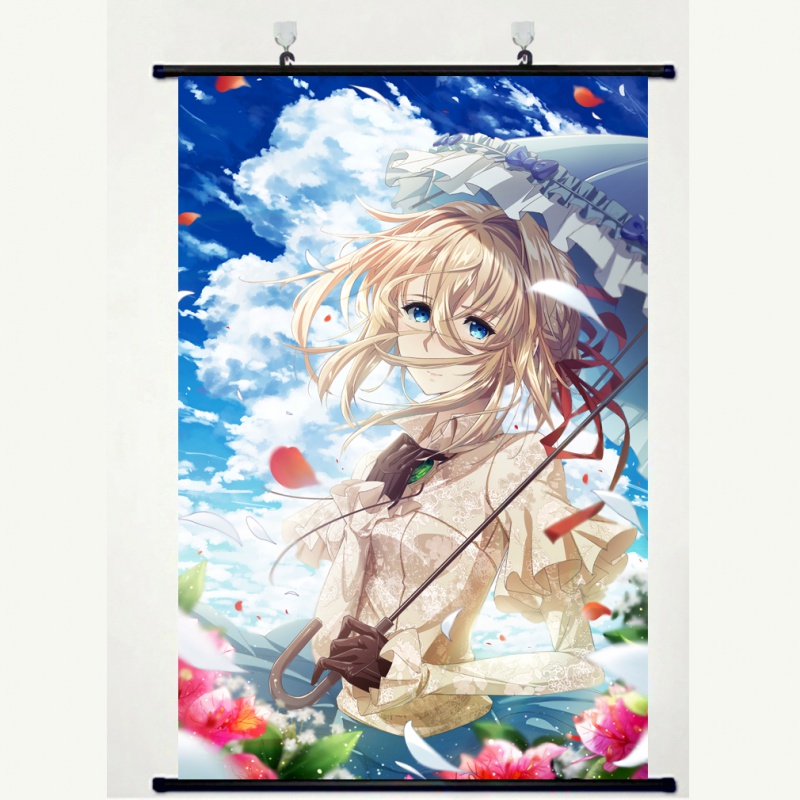 京阿尼 紫罗兰永恒花园 薇尔莉特·伊芙加登动漫卷轴挂画布画海报 j款