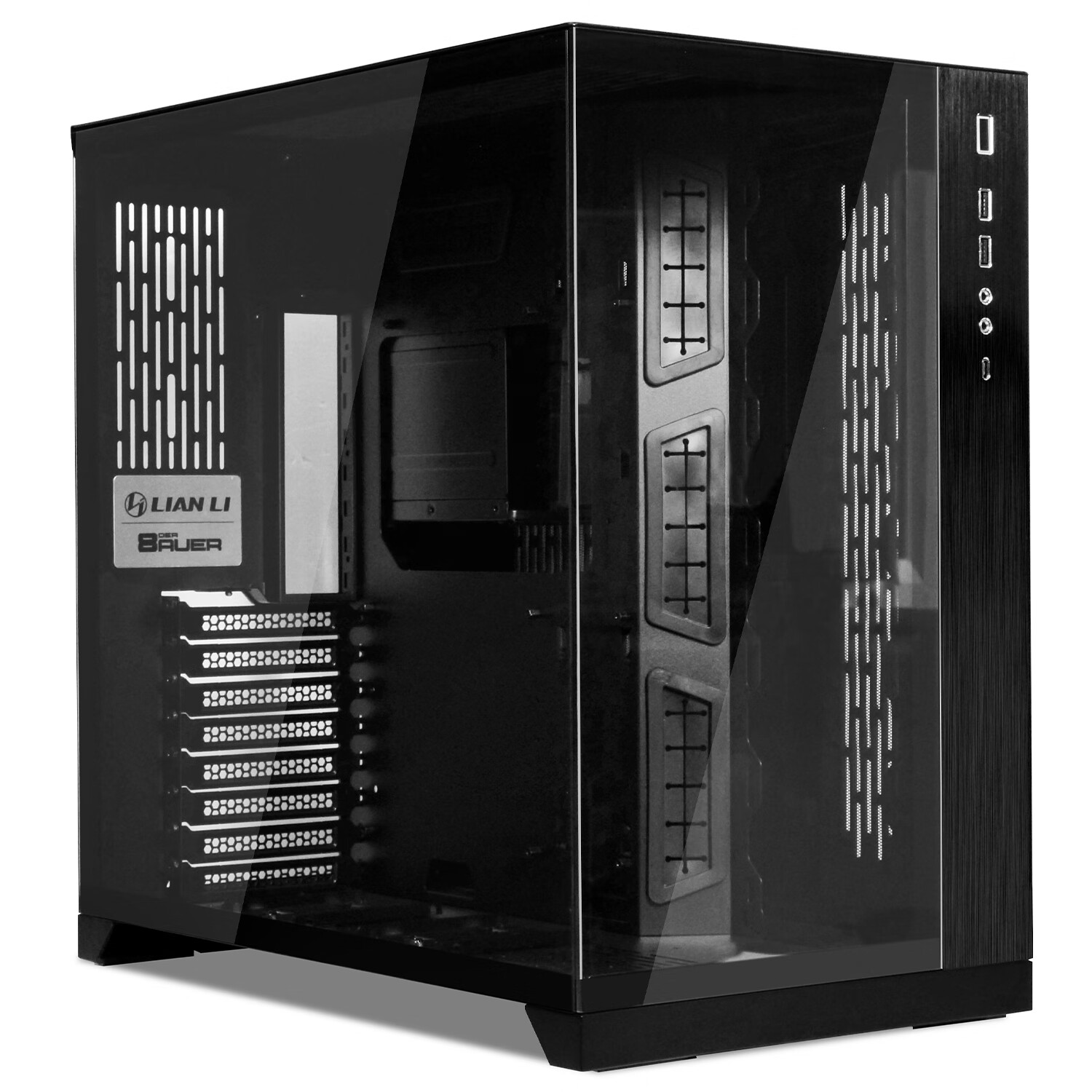 LIANLI联力包豪斯O11Vision Compact O11精致版包豪斯EVO RGB全视版海景房机箱台式机无立柱侧透白色机箱 包豪斯O11D全视版黑色