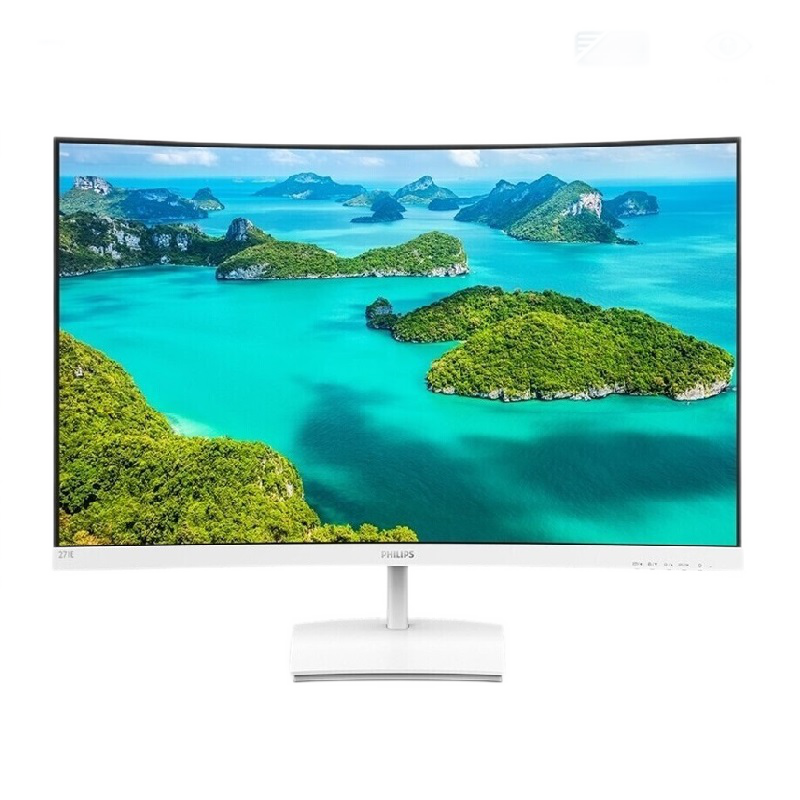 飞利浦（PHILIPS） 23.6英寸 曲面显示器 75Hz 窄边框 爱眼低蓝光 游戏娱乐 可壁挂 电脑显示屏 241E1SCW（白色）