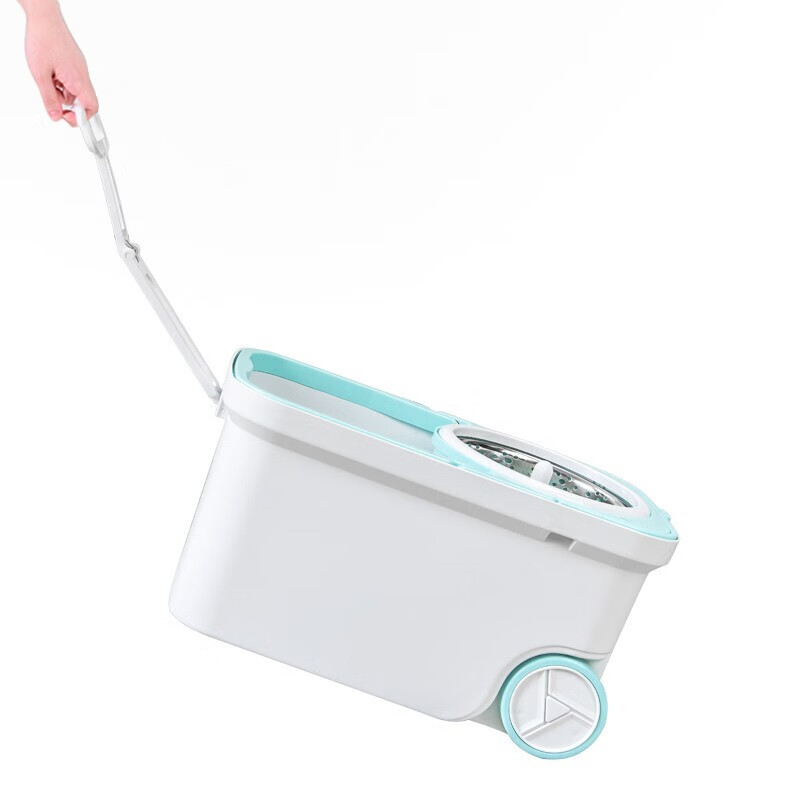 妙洁旋转拖把带桶套装 免手洗干湿两用家用一拖净懒人拖布木地板墩布 拖把共2个替换头