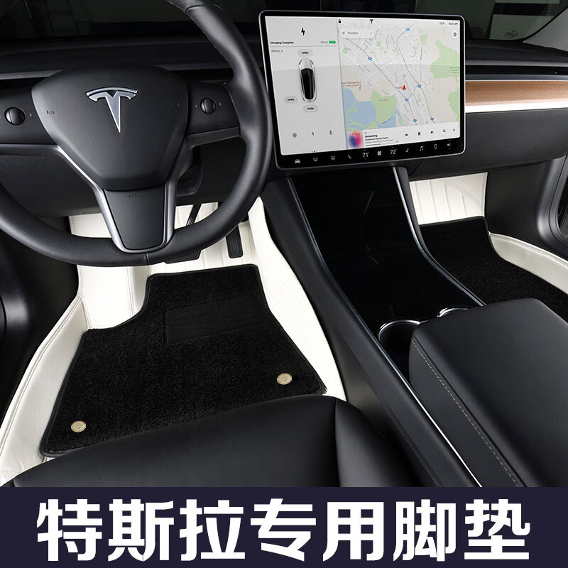 2020款特斯拉x毛豆s适用汽车丝圈全包围国产model3脚垫 t02 国产/进口