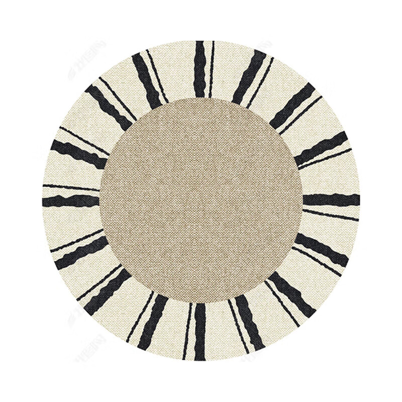 阡翌圆地毯现代简约北欧吊篮垫电脑椅垫转椅垫卧室床边地毯 圆形-黑石