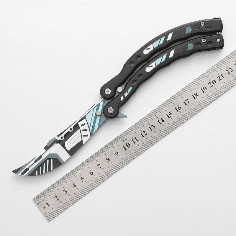 折叠蝴蝶甩手刀csgo爪刀游戏便携刀具户外练习刀玩具刀全钢未开刃