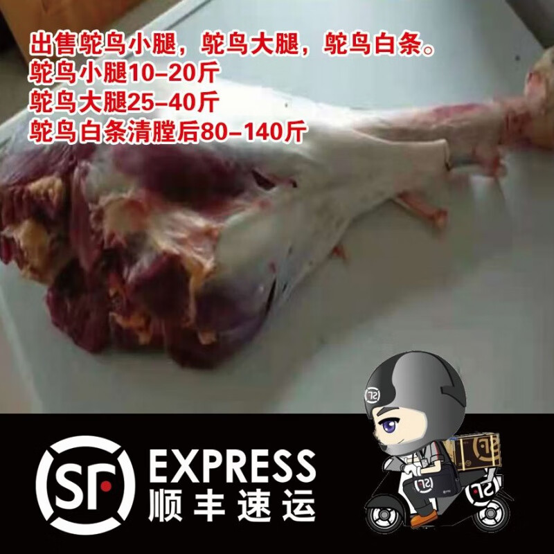 鸵鸟新鲜现杀鸵鸟大腿鸵鸟肉整只生鲜 欧登城娜 鸵鸟小腿