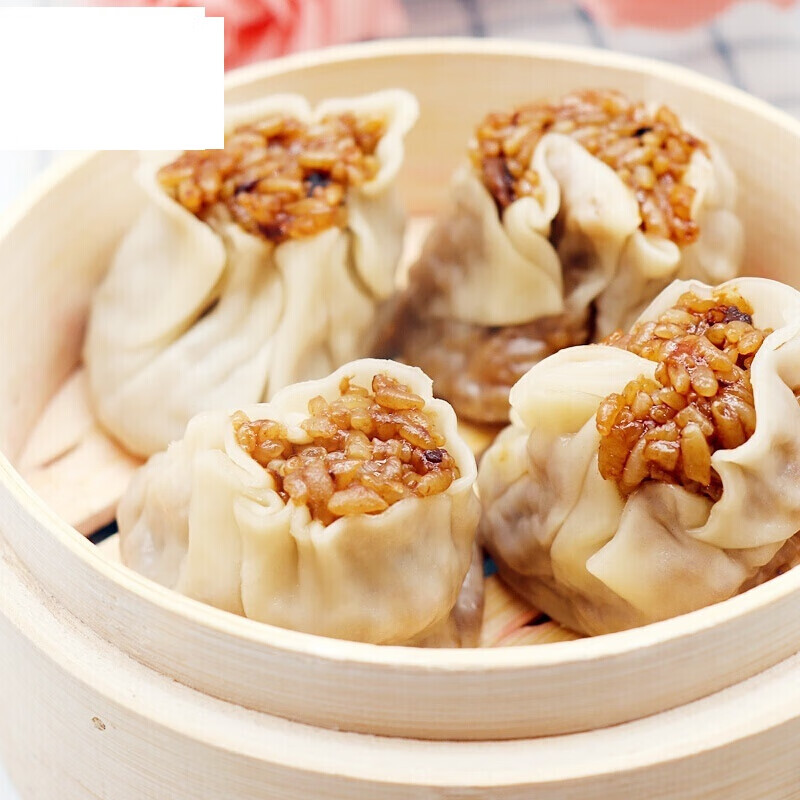 虎钢馋酒店饭店早餐糕点心糯米烧麦扬州烧卖三鲜烧麦共盒共只 糯米