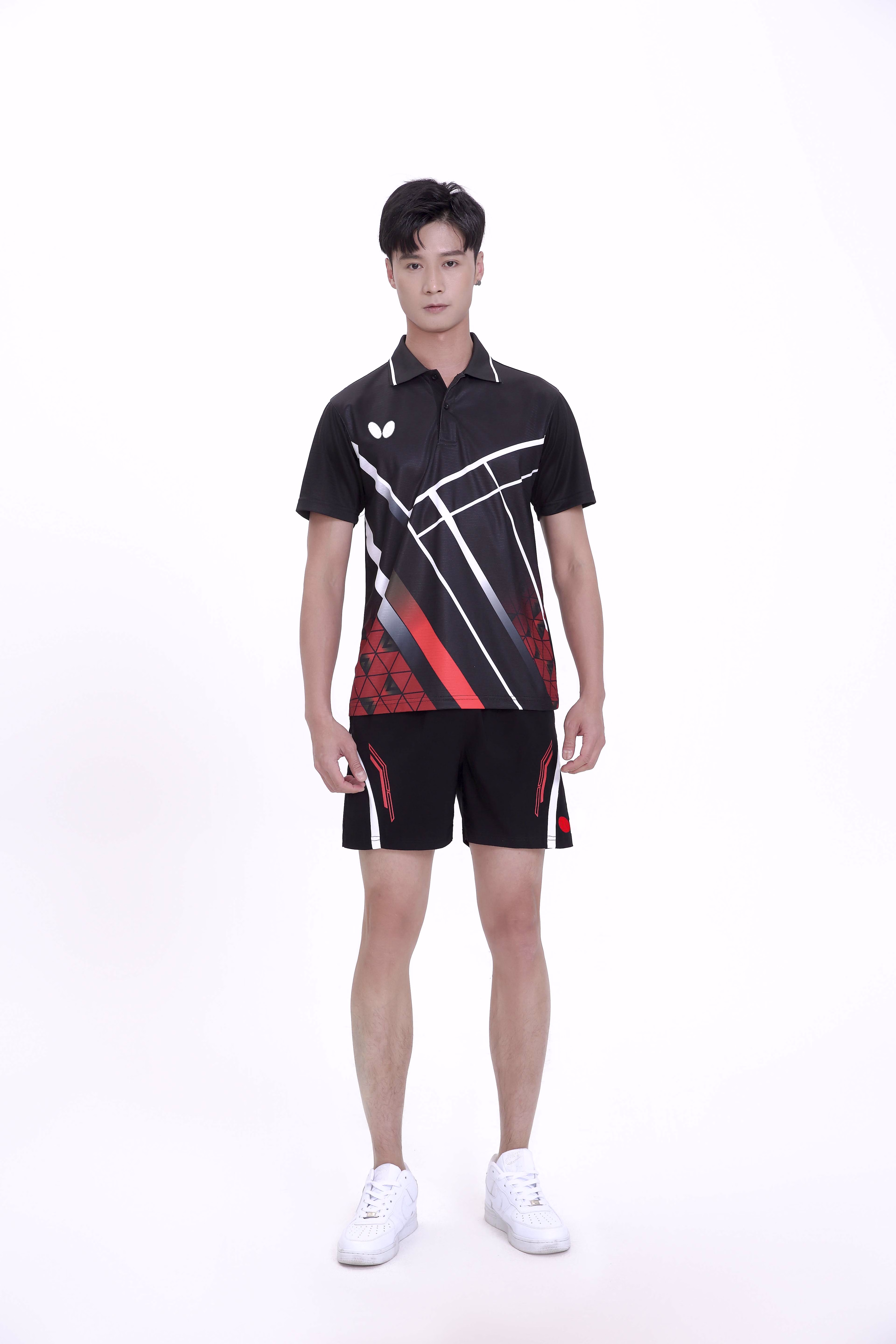 butterfly蝴蝶 乒乓球男套装羽毛球女运动短袖套餐情侣速干吸汗训练服