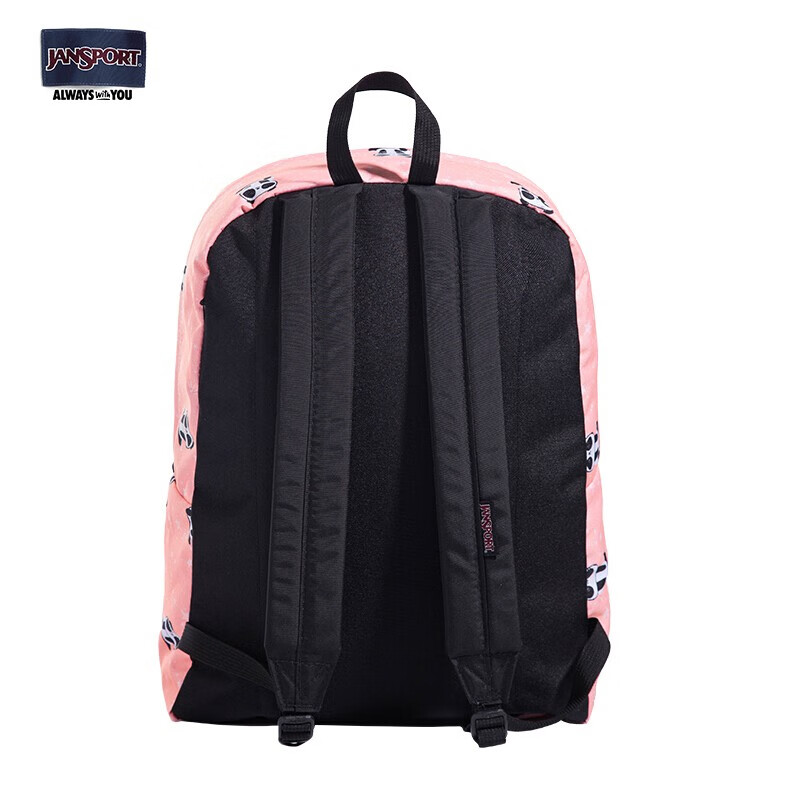 JANSPORT杰斯伯双肩包女书包背包ins风校园休闲包男TWK8 68U 粉色熊猫