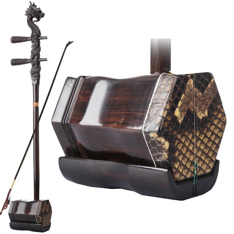 琴兹(qin ci)黑檀龙头二胡乐器 初学者成人演奏专业考级直销紫檀胡琴