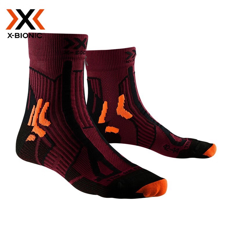 XBIONICX-SOCKS激能男女款越野跑系列长跑运动袜子跑步健身篮球袜 男女款 日落橘/猫眼黑 39-41