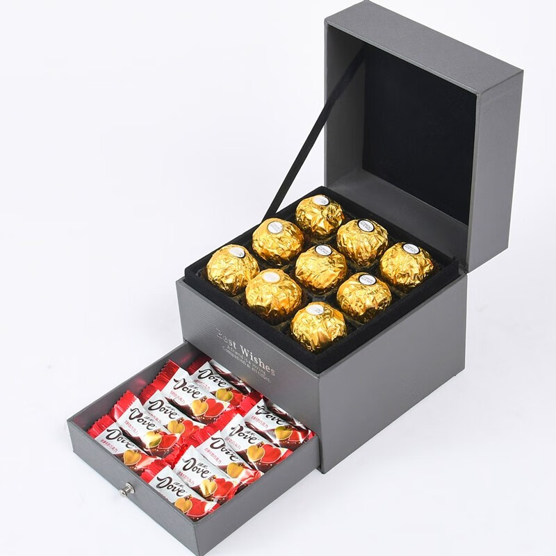 费列罗（FERRERO）巧克力礼盒 圣诞节糖果礼物表白女生送女友生日 双层礼盒装（含礼品袋）