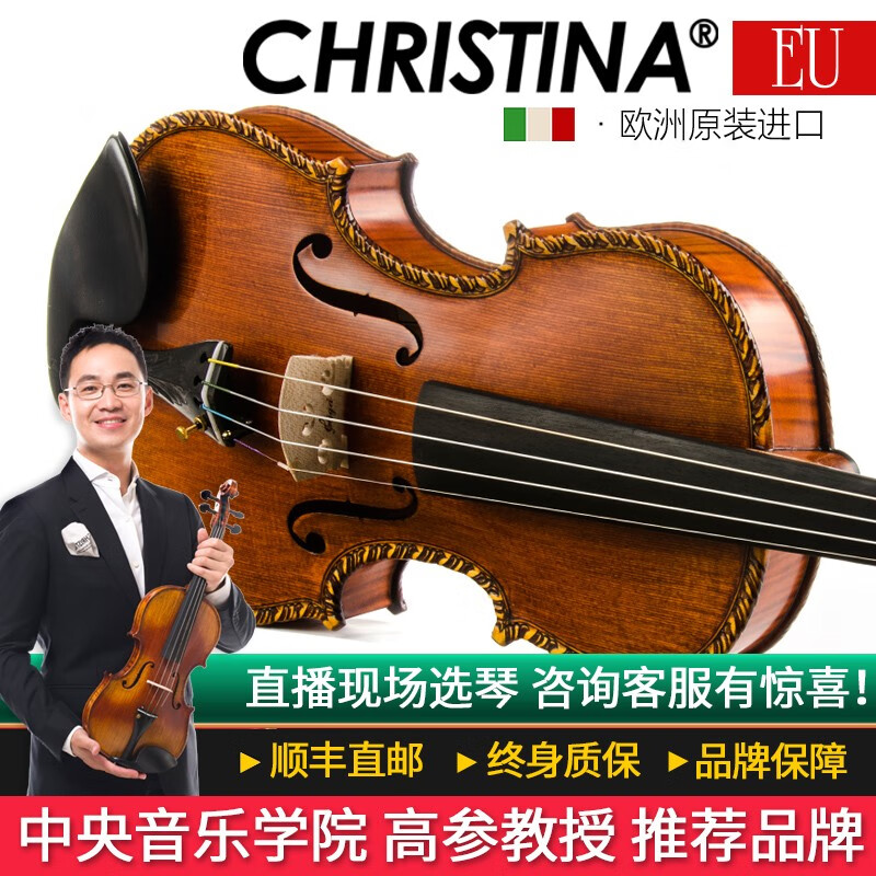 克莉丝蒂娜（Christina）整琴欧洲制作原装进口手工小提琴EU6000B专业舞台演奏成人乐器 4/4