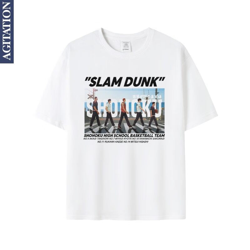 格宝特ins街头street印花灌篮高手短袖t恤男女棉圆领衣服夏初高中大学