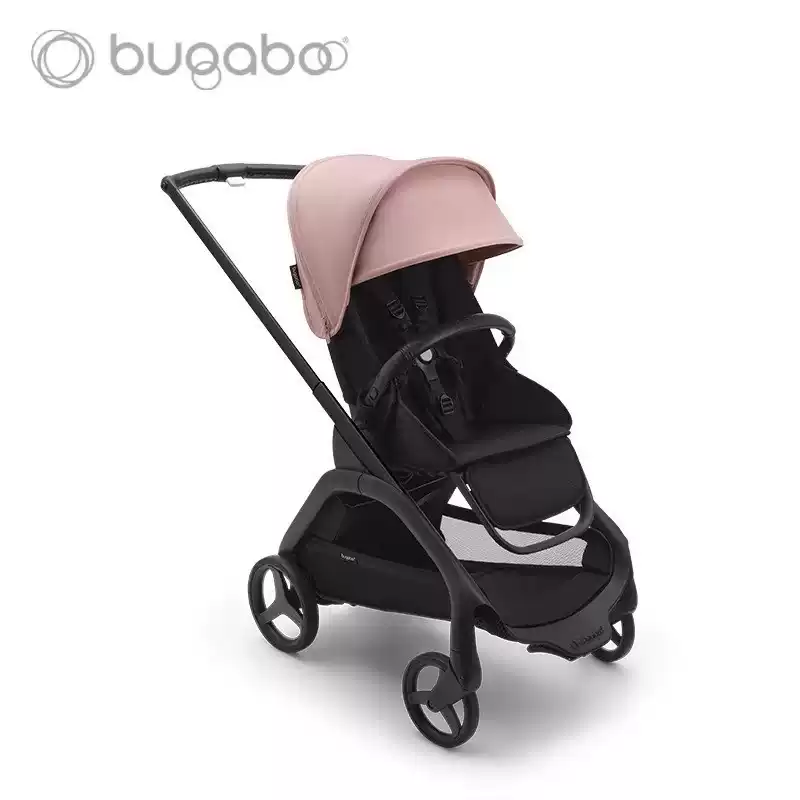 博格步（BUGABOO）BugabooDragonfly博格步蜻蜓嬰兒手推車(chē)寶寶輕便折疊傘車(chē) 黑架黑座落櫻粉棚