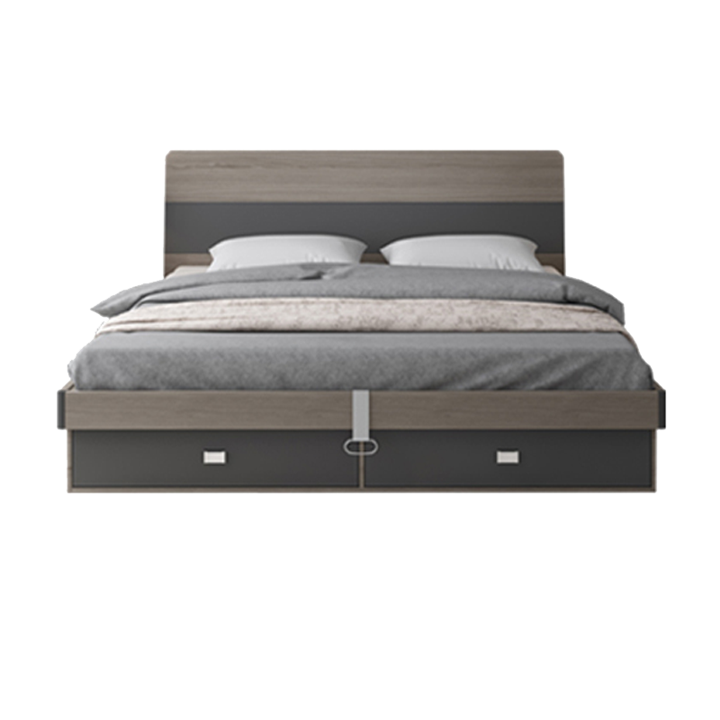 【咨询返3%】宜森缘 床 单双人床实木排骨架1.5米1.8m北欧现代简约主卧床卧室板式床 高箱床（密度板） 1800*2000