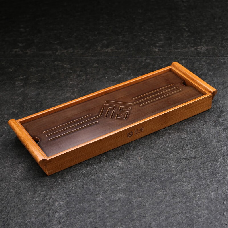 祥福茶盘竹制蓄水茶盘家用中式简约茶托盘 竹茶盘茶台功夫茶具茶盘储