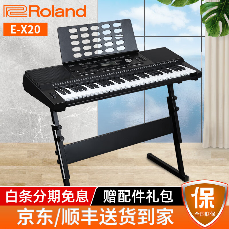 Roland罗兰88键电子琴GO88P 61键EX20/EX30编曲键盘 成人儿童初学娱乐演奏教学 【61键】E-X20出厂标配+配件礼包