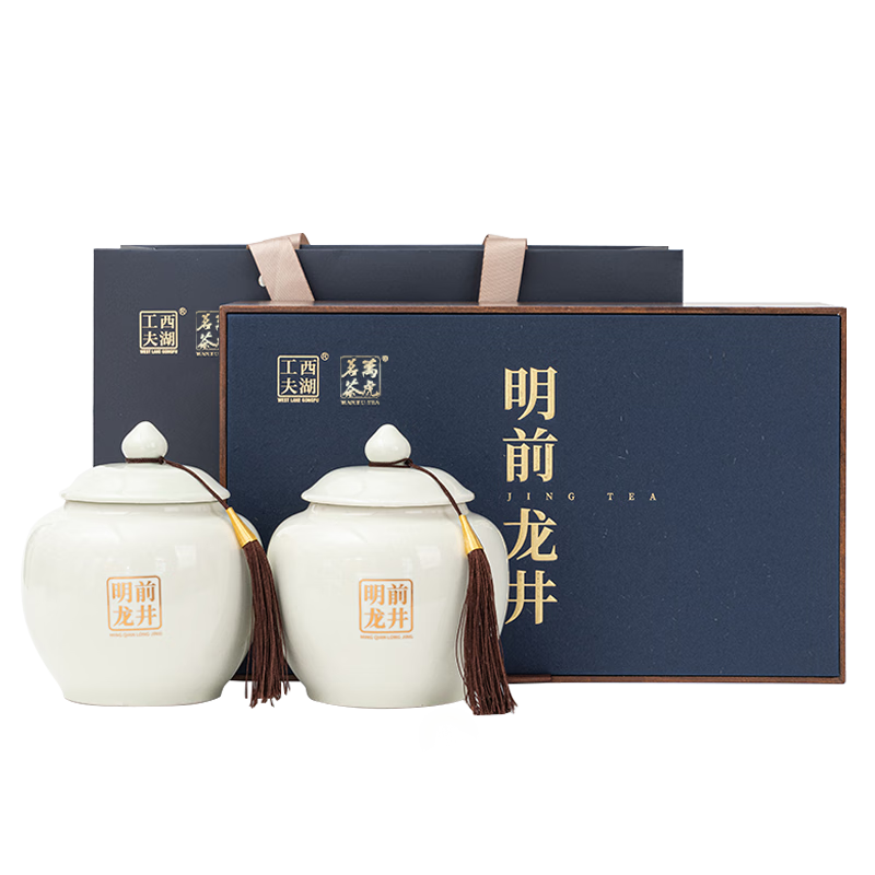 万虎茗茶 （WANHU TEA）2023新茶春茶绿茶西湖茶叶礼盒装春茶特级明前龙井茶礼品礼物250g