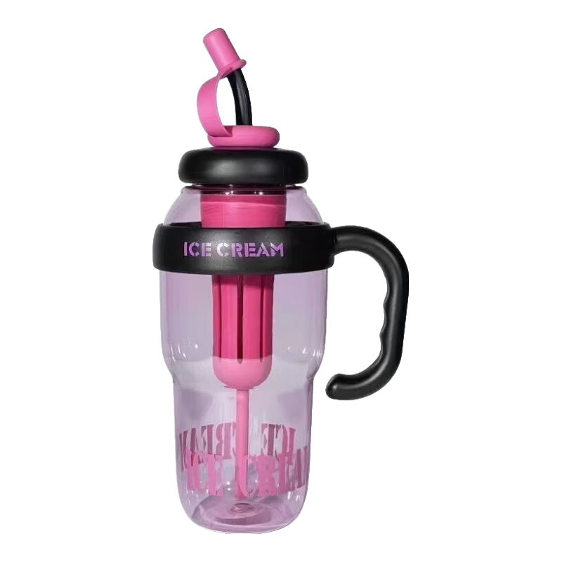 【京东物流】水杯冰霸吸管杯高颜值学生茶水分离大容量杯子 肚肚杯1个-玫红色