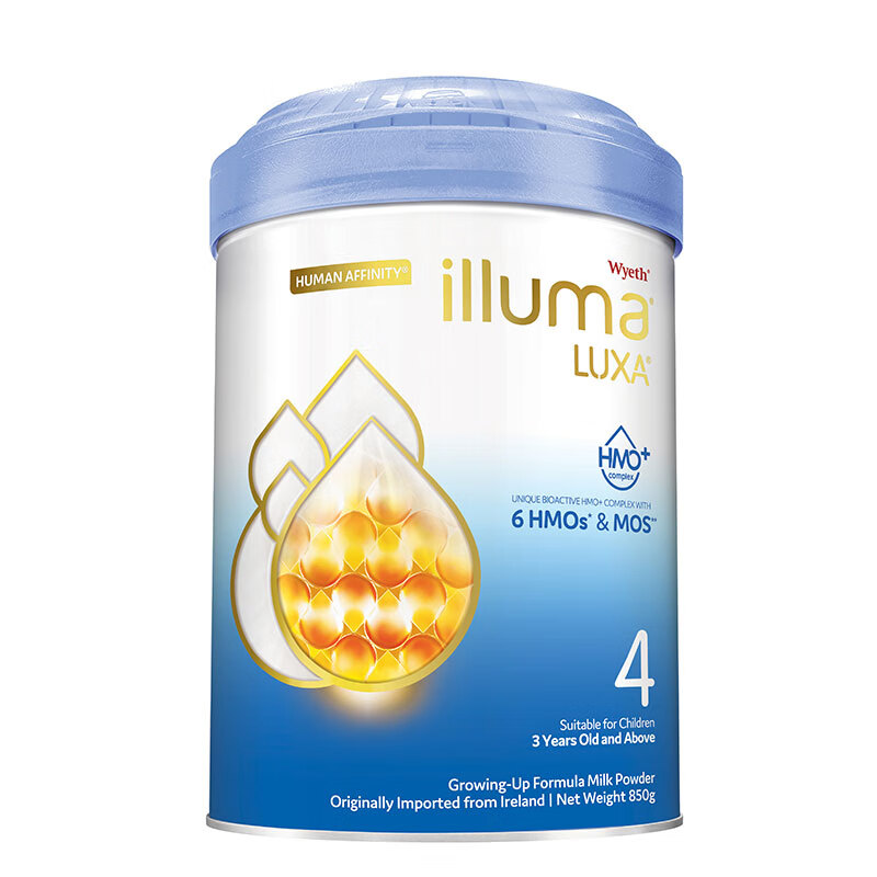 惠氏(wyeth)启赋未来illuma luxa 卓越版6hmo 4段儿童配方奶粉850g 4