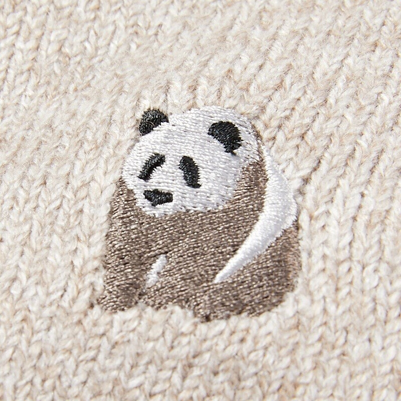 HLA 熊猫系列 假两件针织衫商品图片-5
